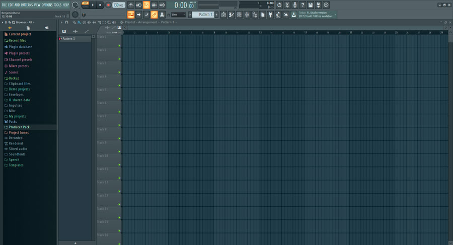 hoja en blanco fl studio